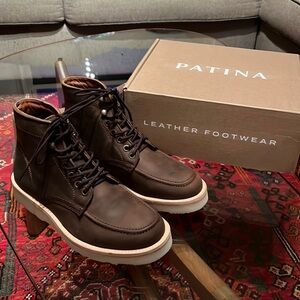 NEW Portland Leather Goods ‘Patina’ Moc Toe Leather Boot, Men’s Size 8